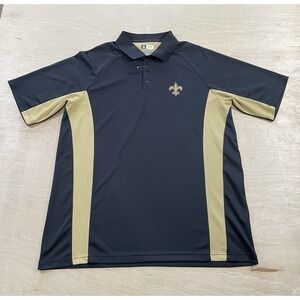 NFL New Orleans Saints Men's XL Black Polo Shirt‎ Short Sleeve New Without Tags